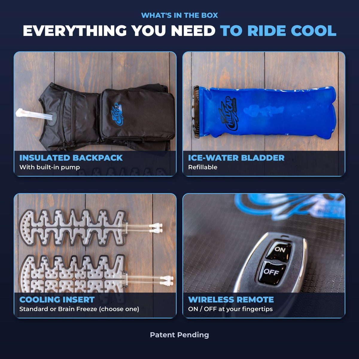 The Chill Cap Helmet Cooling System – Ice-Water Head Cooler for Motorcycle Helmets